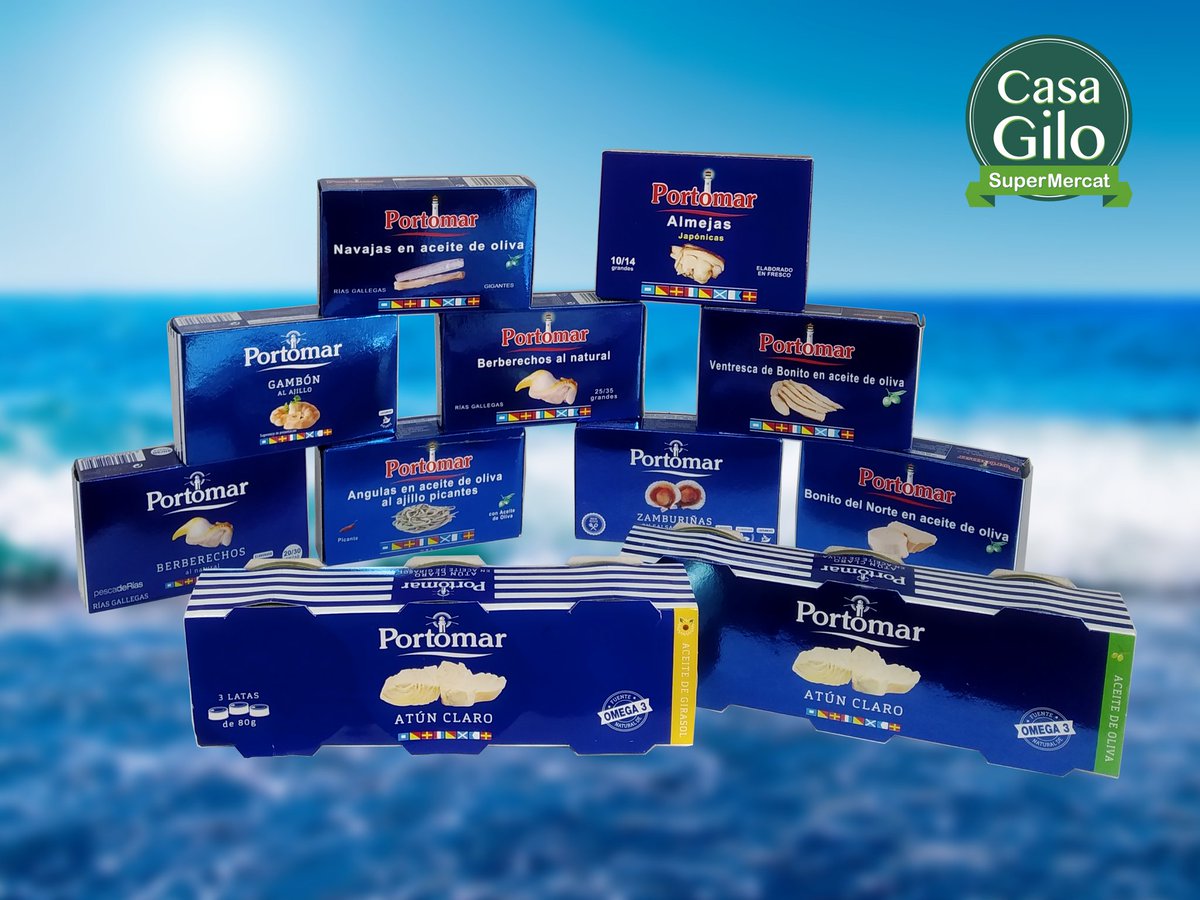 casa_gilo's tweet photo. DEGUSTACIÓ PORTOMAR
Aquesta setmana tindrem una degustació de productes del mar en conserva de Portomar. Serà els dies 13 i 14 pel matí. Us esperem! https://t.co/qSeMqV1QCp