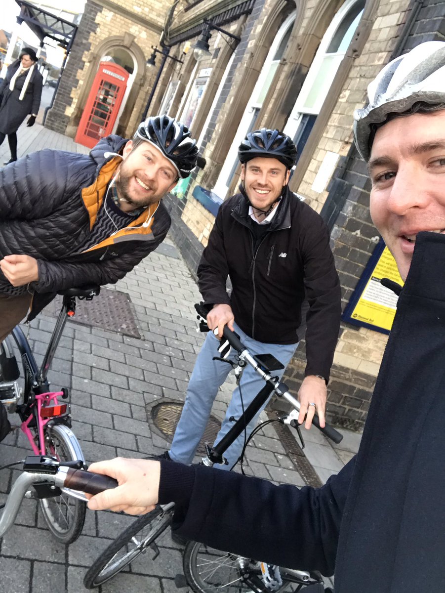 AdamFreemanPask's tweet photo. The @Sport_England @BromptonBicycle chain gang this morning #activetravel #cycling https://t.co/3VkjCm5amZ