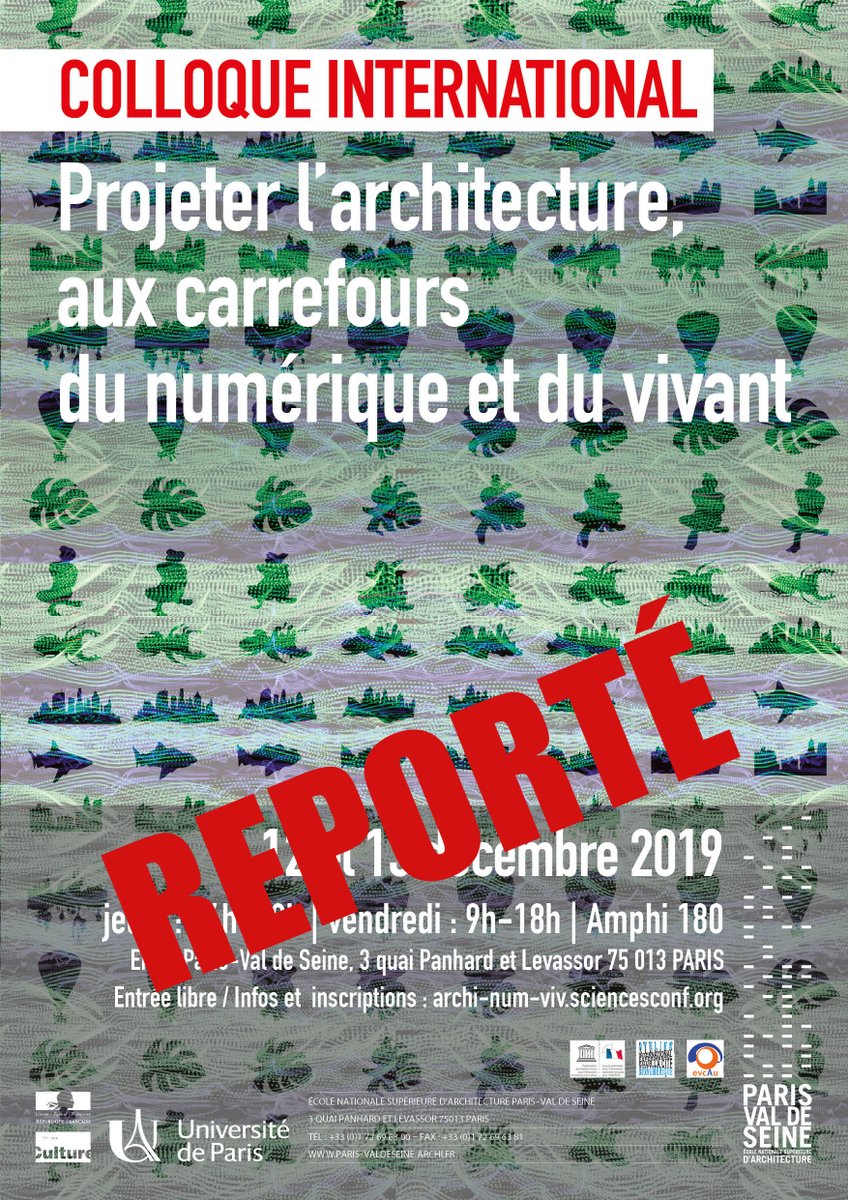 Le colloque prévu demain et vendredi est reporté suite aux difficultés de déplacement rencontrées notamment par les conférenciers qui doivent venir de loin... nous vous annoncerons les nouvelles dates bientôt