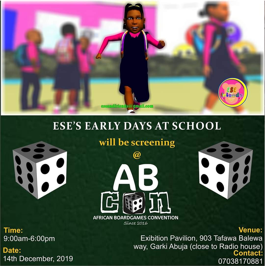 nibcardgames's tweet photo. We are happy to announce Ese's Early Days at School by @rl_royal_productions_limited will be screening at #ABCon2019
Have you made plans yet?
#ABCon #ABCon2019 #BoardgamesConvention #Nigeria #Abuja #NIBCARDGames #wearenigeriancreatives #AbujaTwitterCommunity #abujatwitterhangout https://t.co/2qlp16cdc5