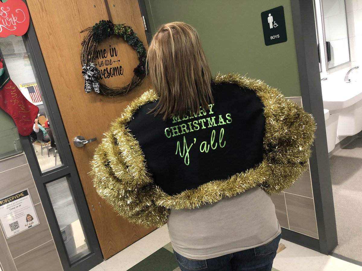 MrsFrenchPES's tweet photo. Here’s some Christmas spirit! Show me a better ugly sweater! 😉☺️ #pesd32 https://t.co/8uztKBZ0TP