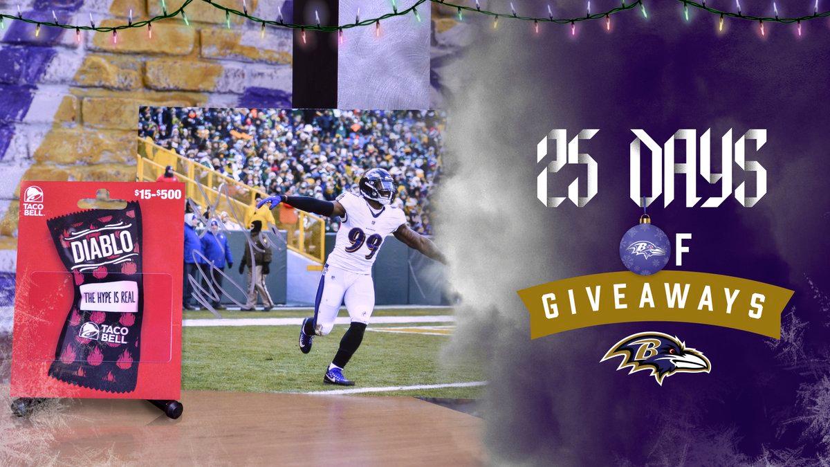 RavensPromos's tweet image. His body's built by @tacobell, and yours can be too. 🤣 RT to win a $100 gift card to Taco Bell and a photo signed by @man_dammn ❗️❗️ #ProBowlVote