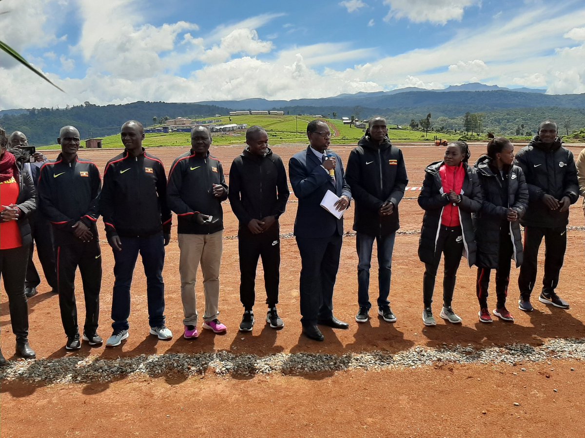 WilliamFBlick's tweet photo. The @EUinUG Ambassadors @APacificiEU @JaAniambossou @massi_mazzanti interacting with @WorldAthletics @thecgf @Olympics champions @Stephen42k @joshuacheptege1 #HalimaNakayi #DavidEmong in Kapchorwa visiting National High Altitude centre & @joshuacheptege1 high performance centre https://t.co/mZMvsMRFv7