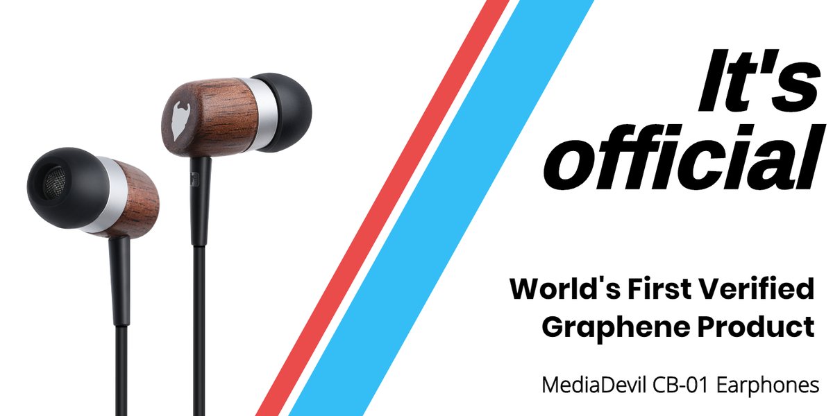 MediaDevil's tweet photo. The MediaDevil CB-01 earphones are now officially certified as the only consumer product in the world using authentic graphene (a supermaterial).
https://t.co/C3BvgqLIxx
#earphones #graphene #product #mediadevil #madeinuk #nanene #vrs https://t.co/S84UM0k2bo
