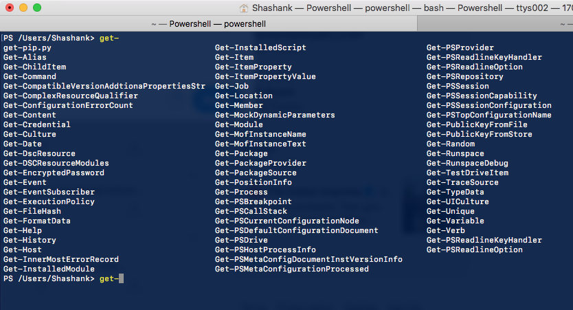 shashankpolasa's tweet photo. @jeremyphoward I use Powershell on Mac. Quite decent, has tab completion &amp; accomodates bash cmds. Terminal profile makes it more familiar. https://t.co/vPtyWqJKrs