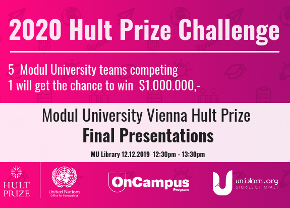 moduluniversity's tweet photo. Modul University combines a strong academic foundation with a commitment to #sustainability &amp; #innovation. This year our students are taking part in the #HultPrize2020 Challenge to build bold and disruptive social enterprises that have a positive impact on the planet. #MU #HP20 https://t.co/ZgUmlYKlnX