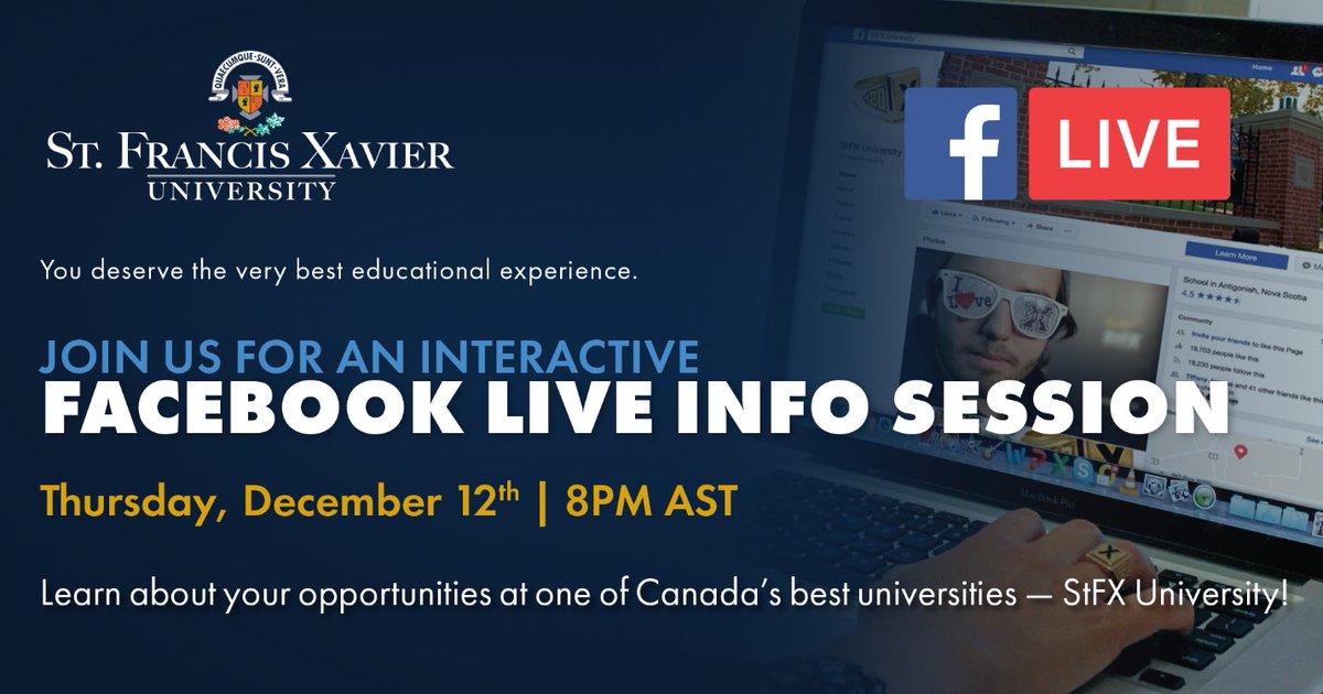 StFXLucas's tweet photo. Have you heard??? The answer to all your questions is coming at you tomorrow night 8:00pm AST! Tune in to hear us talk about StFX and all aspects of campus https://t.co/g2CpWktEtg