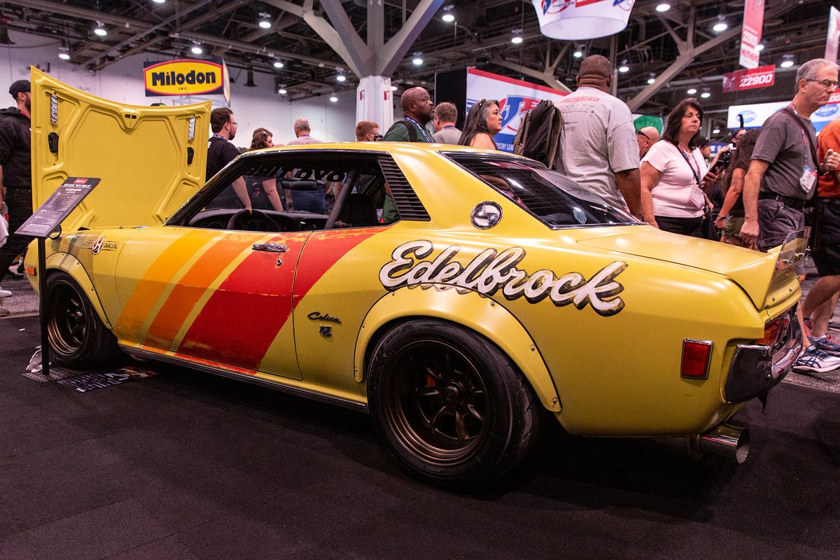 73 'Tokyo Trans Am” #Celica built by #JHRestorations represents the perfect balance between past and present, craftmanship and #art.

Sporting a #GM 5.7L Gen IV Aluminum #LS engine block, #Edelbrock, #Nissan #370Z transmission, #Exedy clutch & #VibrantPerformance #exhaust.

#SEMA