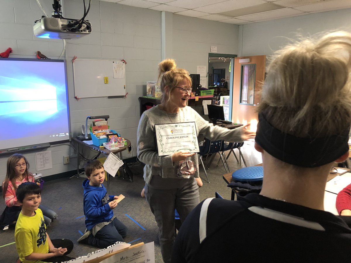 jeffersonpekin's tweet photo. Congratulations to Mrs. Joplin and Mrs. Acra for being awarded the Central Illinois Autism Association Outstanding Professional Award for going above and beyond for individuals with Autism.  #d108ourpurpose https://t.co/dU32yWYEkq