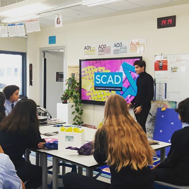 Welcome back to alumni Georgio El Haber who is giving a presentation to our students about his university experience at #scadhongkong
