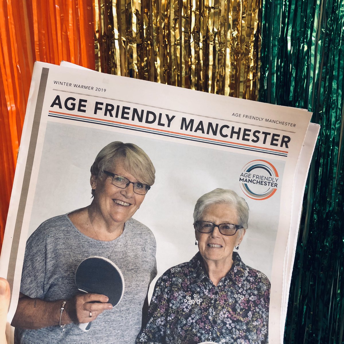 Copies of the latest Age Friendly Manchester newspaper @MCC_AFMTeam are now available from @LGBTfdn’s tinsel-coated reception as well as making its way round Manchester’s libraries, leisure centres, parks + more. #PrideinAgeing features! 🏳️‍🌈