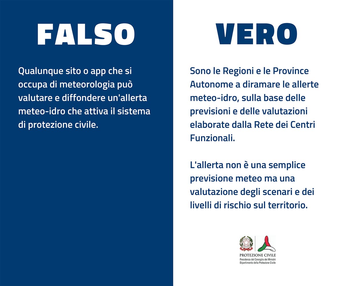 Sapete dove trovare le informazioni più attendibili sulle allerte meteo-idro? Usiamo i social per fare chiarezza 🔈
#protezionecivile #11Dicembre
