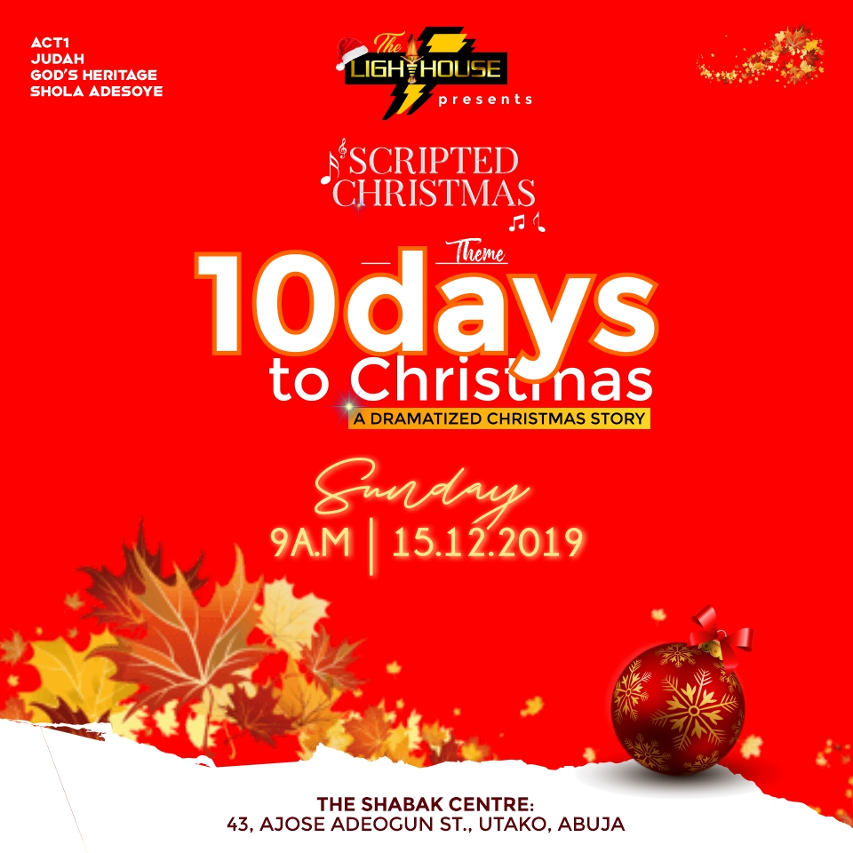 Lighthouseint's tweet photo. ScriptedChristmasCarolService @Lighthouseint
themed "10 days to Christmas!"
on the 15th of December, 2019 by 9am.
Featuring Drama and Music.
You really do not want to miss it. Come with your family and friends let's celebrate Christ together.
#SCCS #Christmas #Carol https://t.co/Pm51M6Lx5A