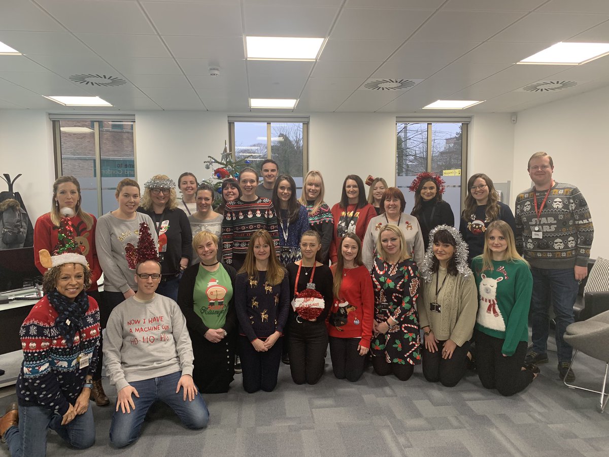 alicialegal28's tweet photo. Christmas jumper day in the Cardiff @SlaterGordonUK office, where all proceedings will be donated to the lovely ladies at @BobathWales 🎄⛄️🎅🏼 #TisTheSeason #HoHoHo https://t.co/n0kFAPA6A6