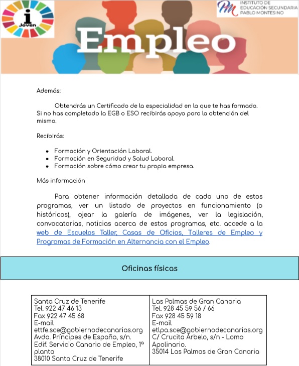 Hoy les traemos esta ficha informativa sobre... el PFAE !!🗣️

¿Sabes lo que es? Pues si no lo conocías, nosotros te mostramos lo que es y te ayudamos a descubrir nuevas maneras de formarte💪!!

#TASOTgrupo2Sar #TASOTgrupo2Mely #TASOTgrupo2Jan
#RedSIJ #iespablomontesinolpgc