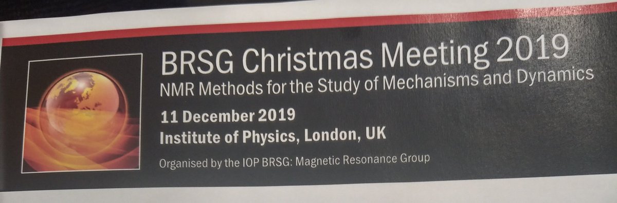 The @iop BRSG: Magnetic Resonance Group Christmas meeting has just kicked off at Caledonian Road, London. There's a great turn out for a fantastic programme of talks on NMR methods for the study of mechanisms and dynamics #iopbrsg #brsgChristmas2019