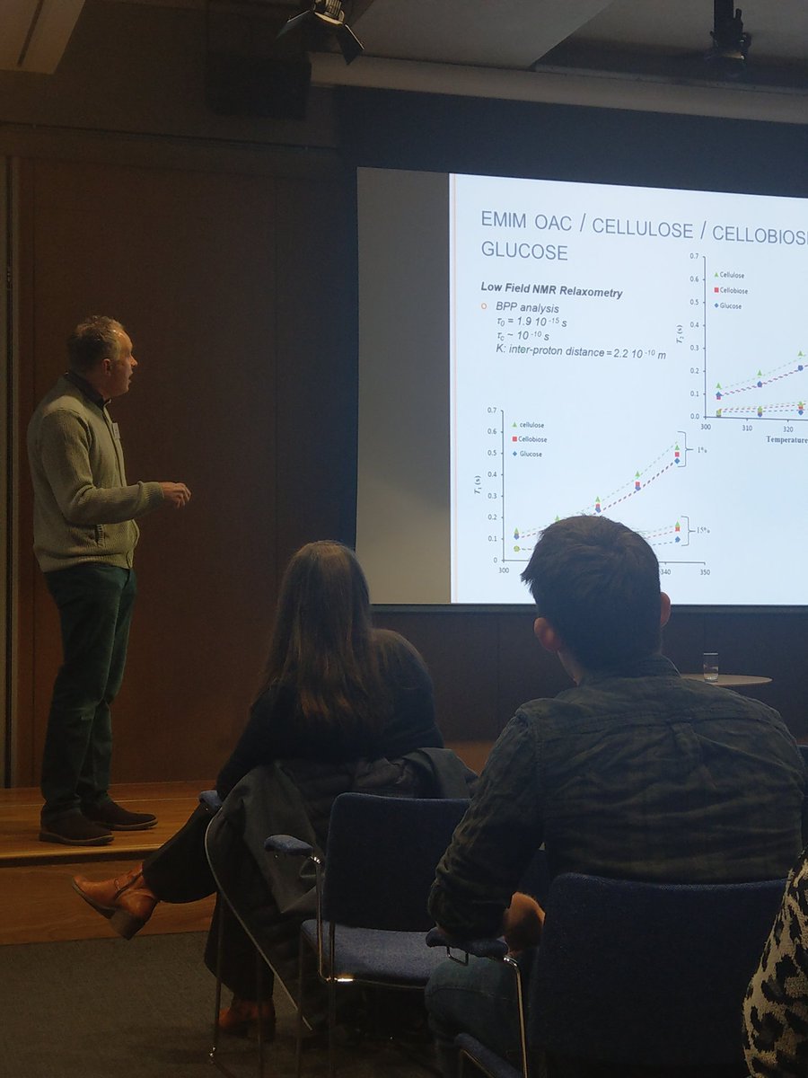 Mike Ties from University of Leeds is kicking things off with his talk "Sweet molten salts: NMR relaxometry, diffusion and theology of carbohydrates in ionic liquids #IoPBRSG #BRSGChristmas2019 <a href="/IOP/">Institute of Physics</a>