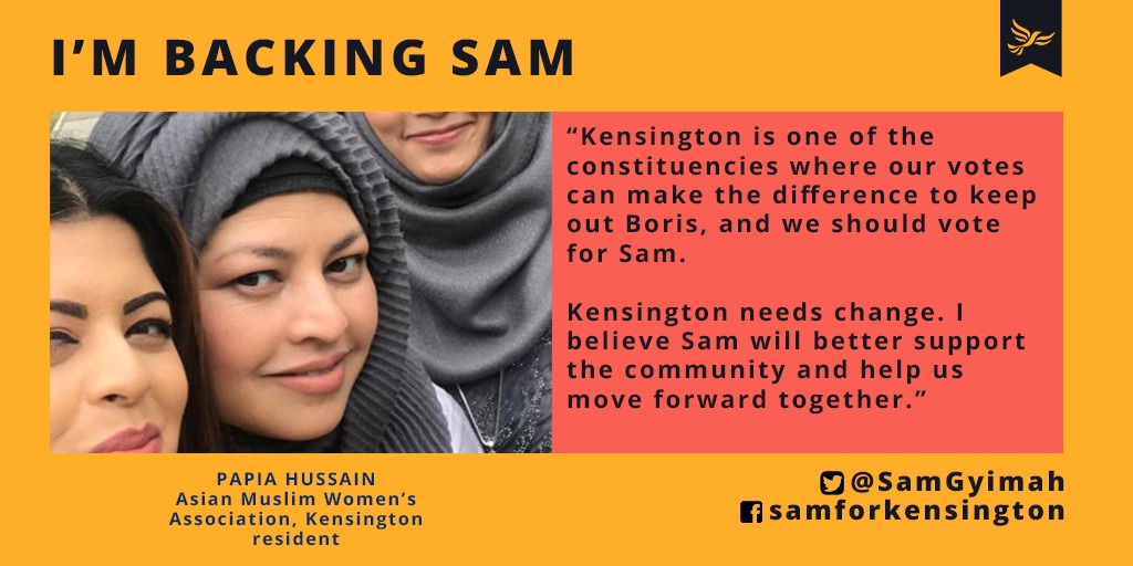 SamGyimah's tweet image. Community organiser in North Kensington comes out in support for @LibDems.  I want to help bring Kensington back together. Join us to keep out Johnson&apos;s hard Brexit candidate. #SamForKen #GE2019