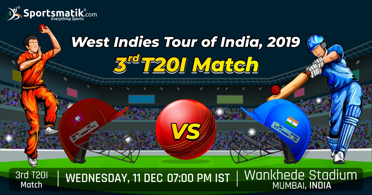 The #FinalDay Arrives! #India had #won the #1stmatch but #Windies levelled the series on #2ndmatch. Will Windies take the win in #3rdT20I? Or will India again be the #Champions?https://sportsmatik.com/sports-events/view/229/west-indies-tour-of-india-2019 …