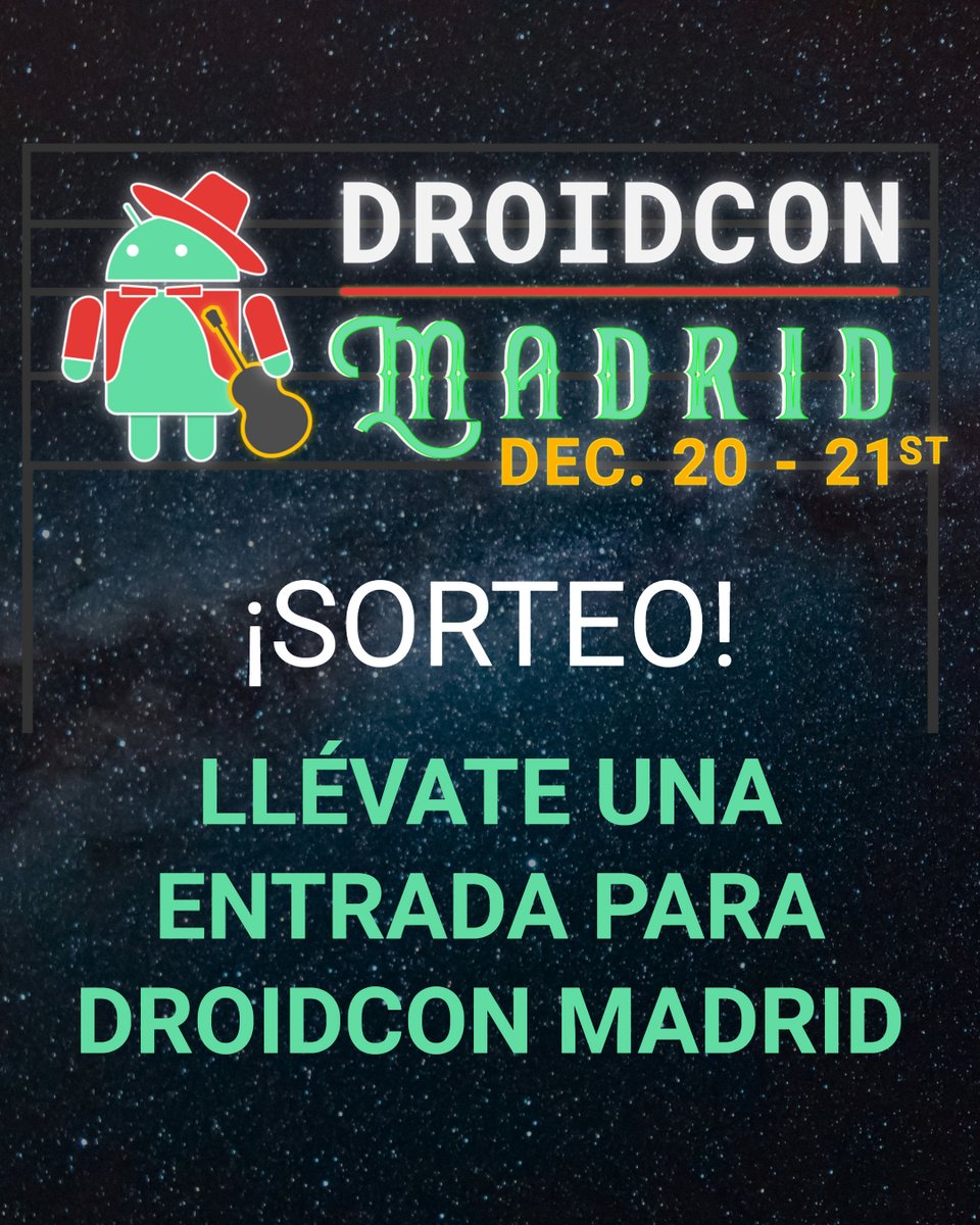 leiva_dev's tweet image. ¡Sorteo! ¿Te apetece venirte a la @droidconMAD por la cara?

Como #ArchitectCoders va a ser sponsor oficial del evento, voy a sortear 2 entradas valoradas en 105€ cada una. Toda la info aquí: amp.gs/iyhv

#Kotlin #AndroidDev #dcMadrid19