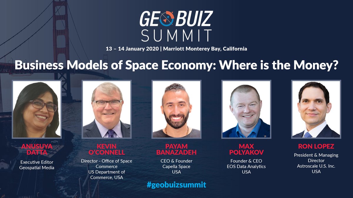 #GEOBUIZSUMMIT

Meet the industry captains delving on new business models, path-breaking innovations and digital disruption unveiled by the New Space that will change the face of multiple sectors.

Grab Your Seat Today: lnkd.in/fVUkh3X
