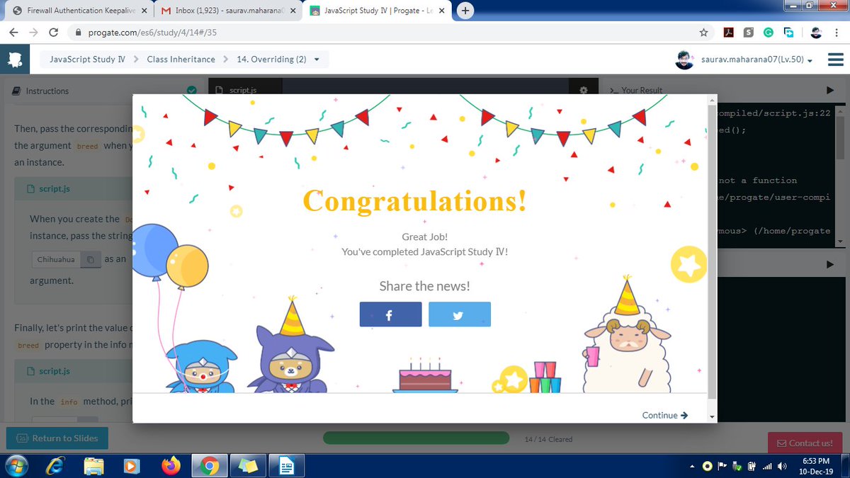 SouravRanjanMa4's tweet image. I got so engrossed that I forgot to tweet!! Being so serious is because of Progate! @progateEN  #CODE2SUCCESS #weekoflearning