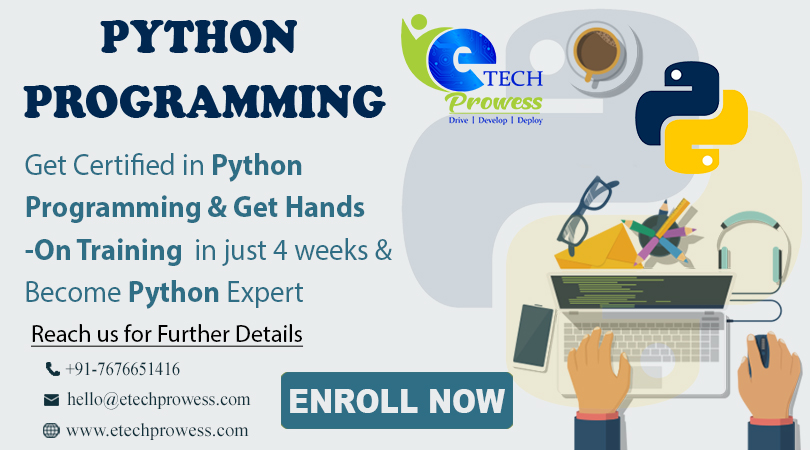 EtechProwess's tweet image. For More Details: etechprowess.com
or Call on: +91-7676651416
#PythonprogrammingcourseinBangalore
#PythonprogrammingtutorialinBangalore
#PythonprogrammingcourseinJPnagar
#PythonprogrammingtutorialinJpNagar
#PythonautomationtestingtraininginJPnagar