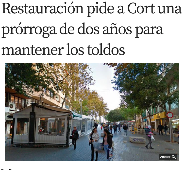 sialasterrazas's tweet photo. Restauración Mallorca CAEB ha solicitado al Ayuntamiento de Palma una prórroga de dos años para mantener los toldos de Palma. Una petición que se hace por la difícil situación económica que está sufriendo el sector. #sialasterrazasdepalma https://t.co/opwMSH3LLj