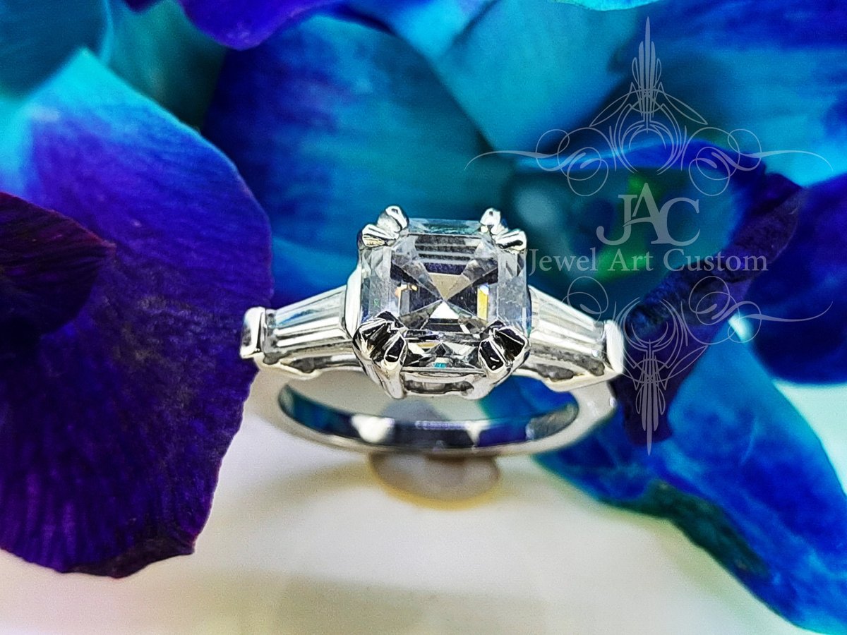 Excited to share the latest addition to my #etsy shop: Moissanite Vintage Engagement Ring, 1.50ct Real Moissanite DEF Asscher Shape Moissanite Ring, 14k / 18k White Gold Engagement Ring https://etsy.me/38vpg9F #jewelry #ring #white #no #whitegold #yes #women #square