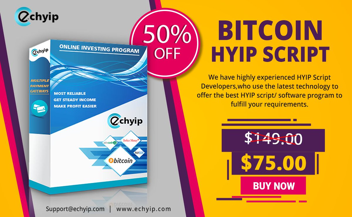 smith_allice's tweet image. For your #crypto investment business, buy #Bitcoin_HYIP_Script from @ec_hyip. They provide an extraordinary #script as compared to the others and you can buy it at 50% #discount rate. 

To know more, Visit 👉👉echyip.com