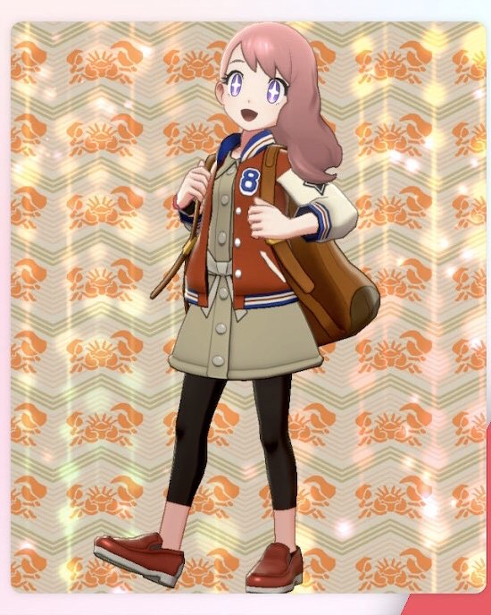 アメ 森狩イカ牧場 アメの剣盾コーデno 19 使いたかったアイテム スタジャン レッド 秋をイメージしたコーデ 赤 茶系でまとめたかったのでうってつけのジャケットです 靴の赤白ローファーも好き ガラルファッション 剣盾コーデ