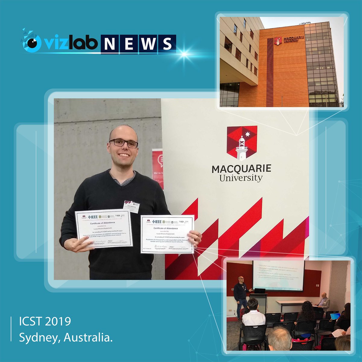 The 13th International Conference on Sensing Technology happened at the beginning of December in Sydney (AU). Lucas Kupssinskü was there to represent the team, presenting two papers. Congratulations!

#ICST2019 #ICST #vizlab #geoinformatics #virtualreality #sydney #australia