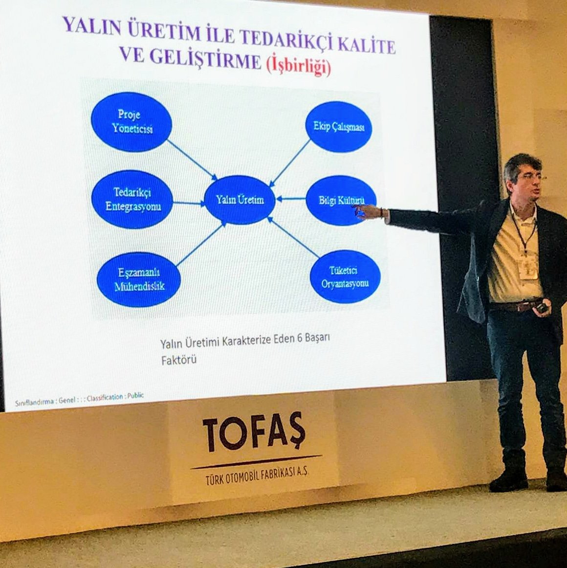 Khosann's tweet image. Tünaydın! Bugün @tofas_turkiye_tr 
@tofasakademi #gotech19 etkinliğinde #yalın üretim, yalın #kalite yönetimi, #IoT ile sürdürülebilir yenileşim-yönetişim ve #dijitaldönüşüm anlattım. İpucu isteyene, en büyük sermaye insan. O yüzden sağdaki unsurlar en önemlisi. 👈😎