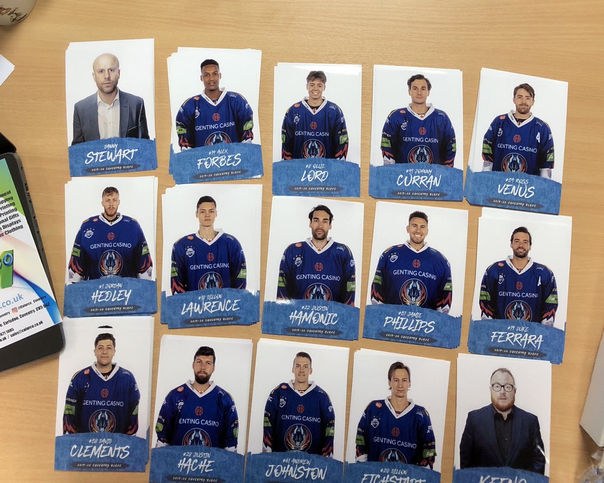 ColorcoCoventry's tweet image. My fave order to sort out, I mean who wouldn’t like this job, looking at this amazing team 🏒💙 but can you guess which players are missing from here 🤔 #covblaze #proudsponsors