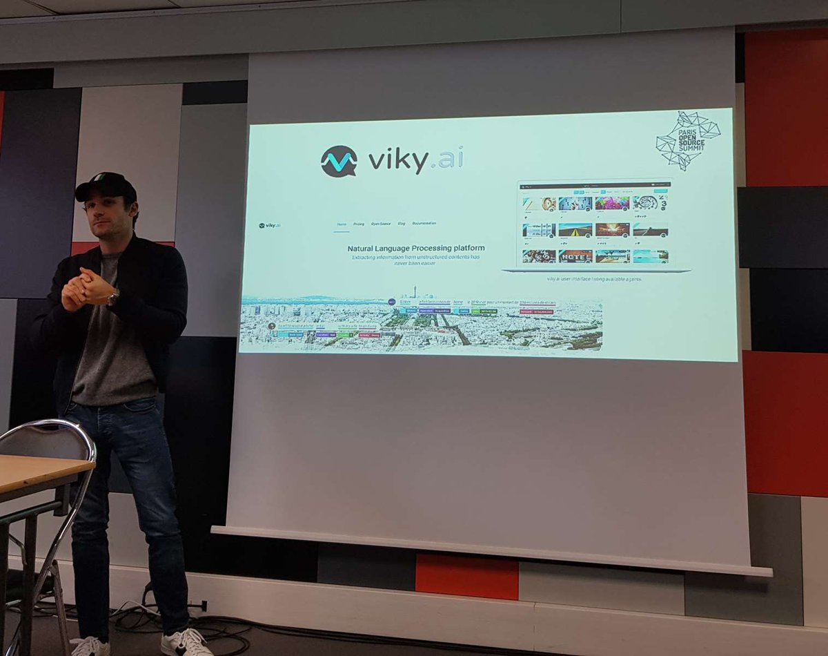 viky_ai's tweet photo. Charles Puaux speaking about the new @pertimm https://t.co/5cw0GawMCr Open source plateform @OSS_Paris #OSSPARIS19 #NLP #opensource https://t.co/73vJ5SHKSg