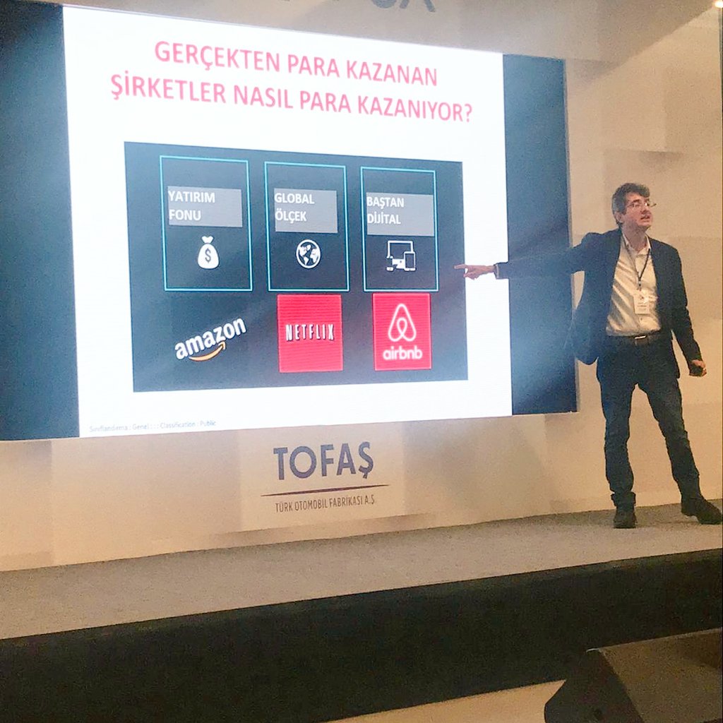 Khosann's tweet image. Müşterinizin gerçekte hangi sektörden para kazandığını da bilirseniz iyi olur. #Dijitaldönüşüm iş geliştirme, exit ve spin-off stratejilerinizi şimdiden belirlemek anlamına da gelir. #Tofaş
@tofasakademi #gotech19  👈😎