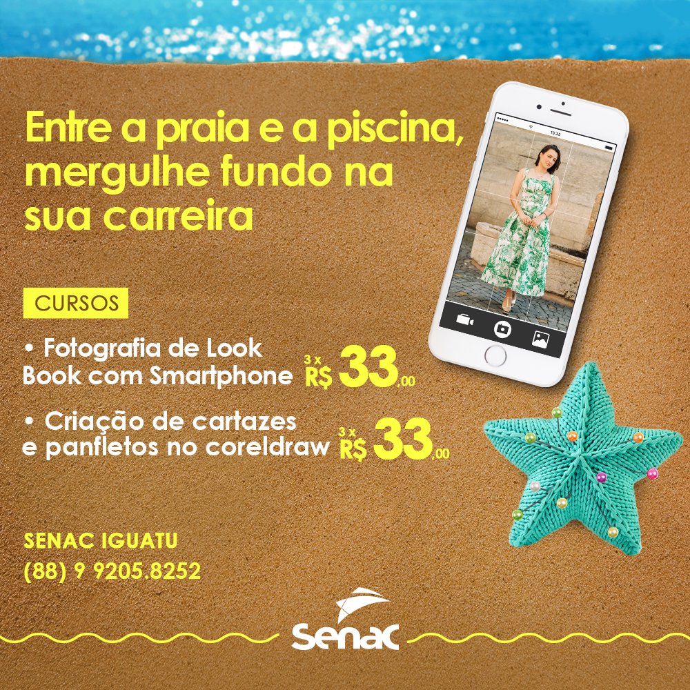 Está de férias e quer aproveitá-las da melhor maneira? Confira a nossa programação de cursos e garanta sua vaga: bit.ly/2LJxBgp #FériasSenac