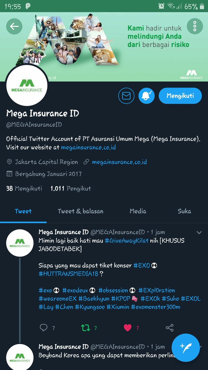 FMKJI14's tweet photo. @MEGAInsuranceID @Sagita8097 @MonitaFitri @MarkasLotto #EXO #MegaInsurance https://t.co/9QPRdOcv7o