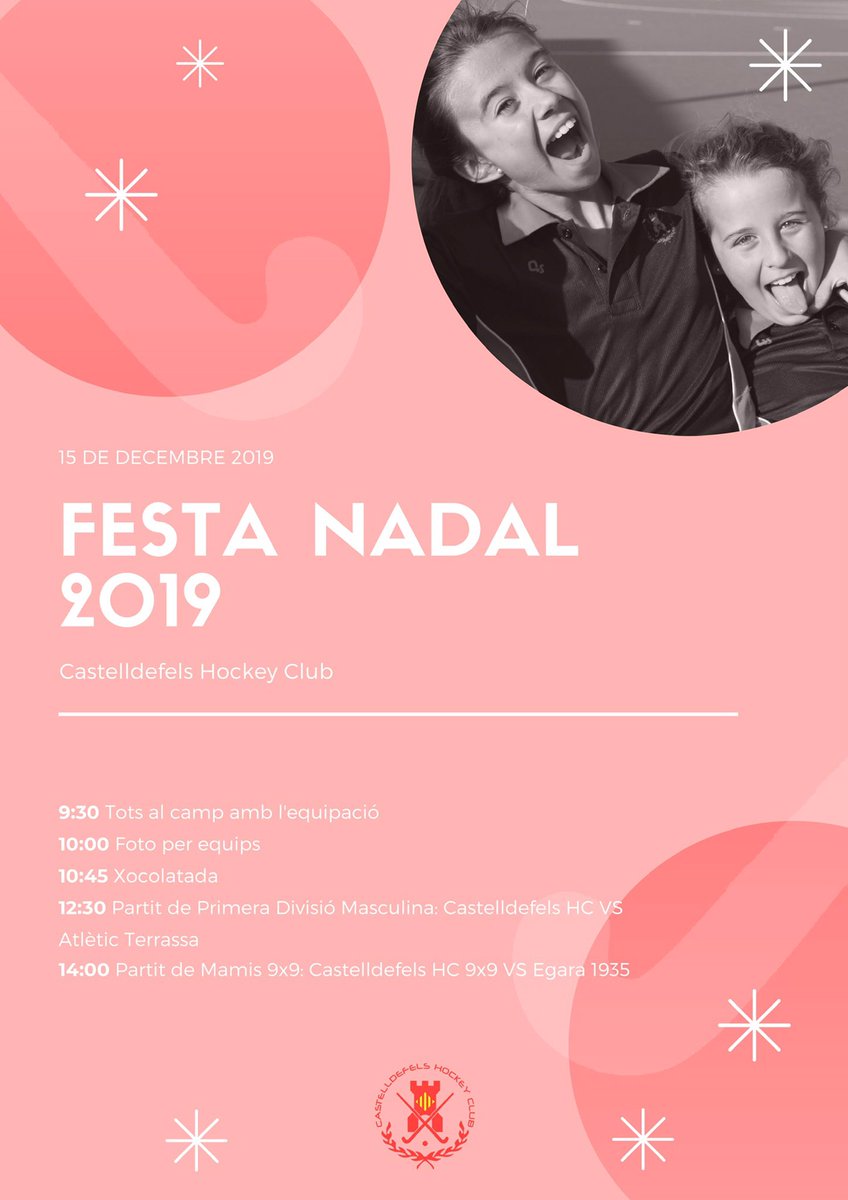 Aquest diumenge 15 de desembre us esperem a tots al club a partir de les 9:30 per celebrar tots junts la festa de nadal!!!!! 🏑❄️❤️🖤