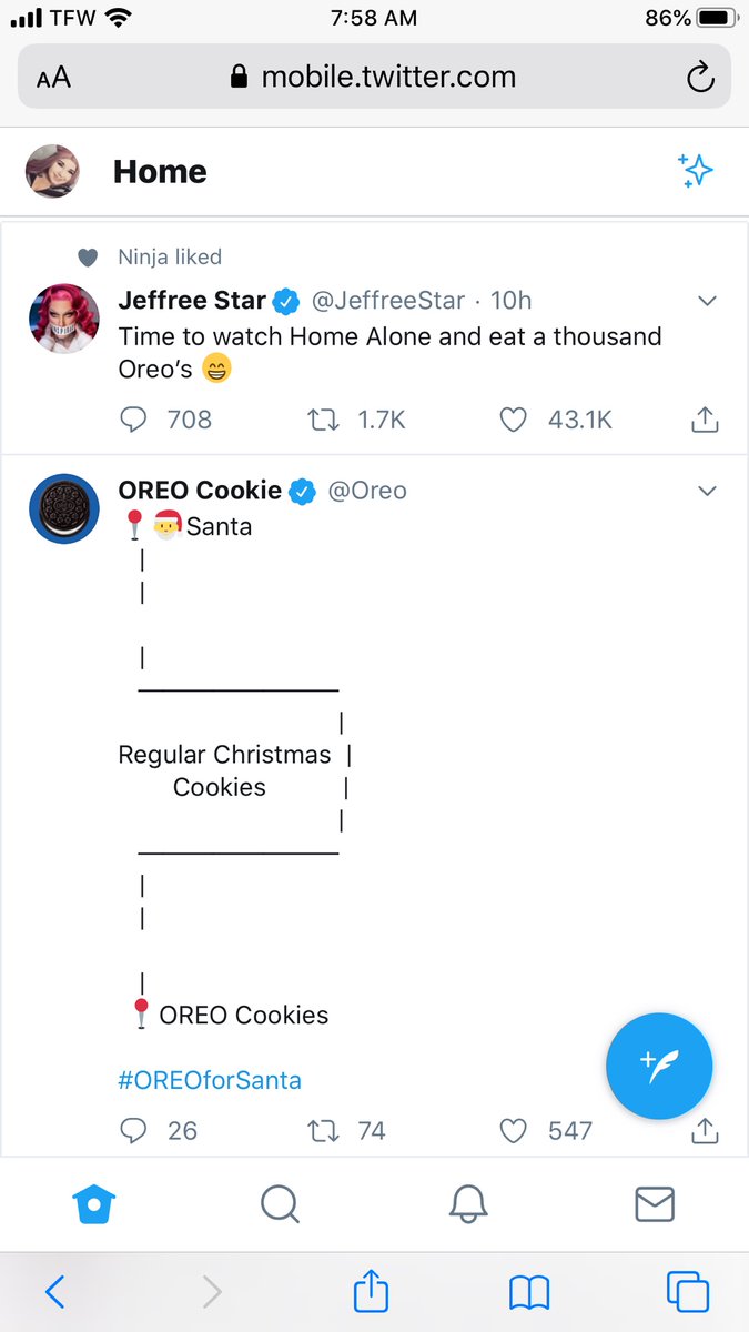 shenry1017's tweet photo. What a  coincidence! How were the Oreos? @JeffreeStar @Oreo https://t.co/ODaKeFbyMf