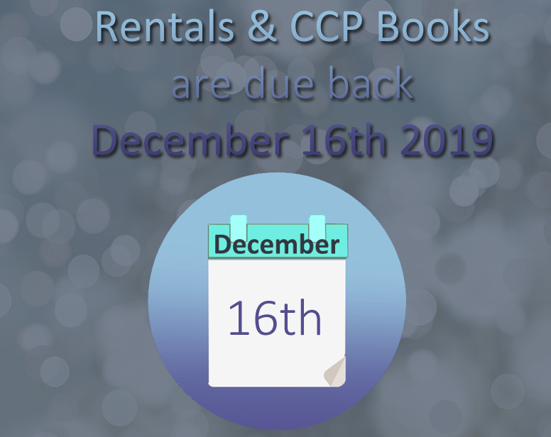 thecbmstore's tweet photo. Rental and CCP books are due December 16th. https://t.co/oWOIcLmfNY