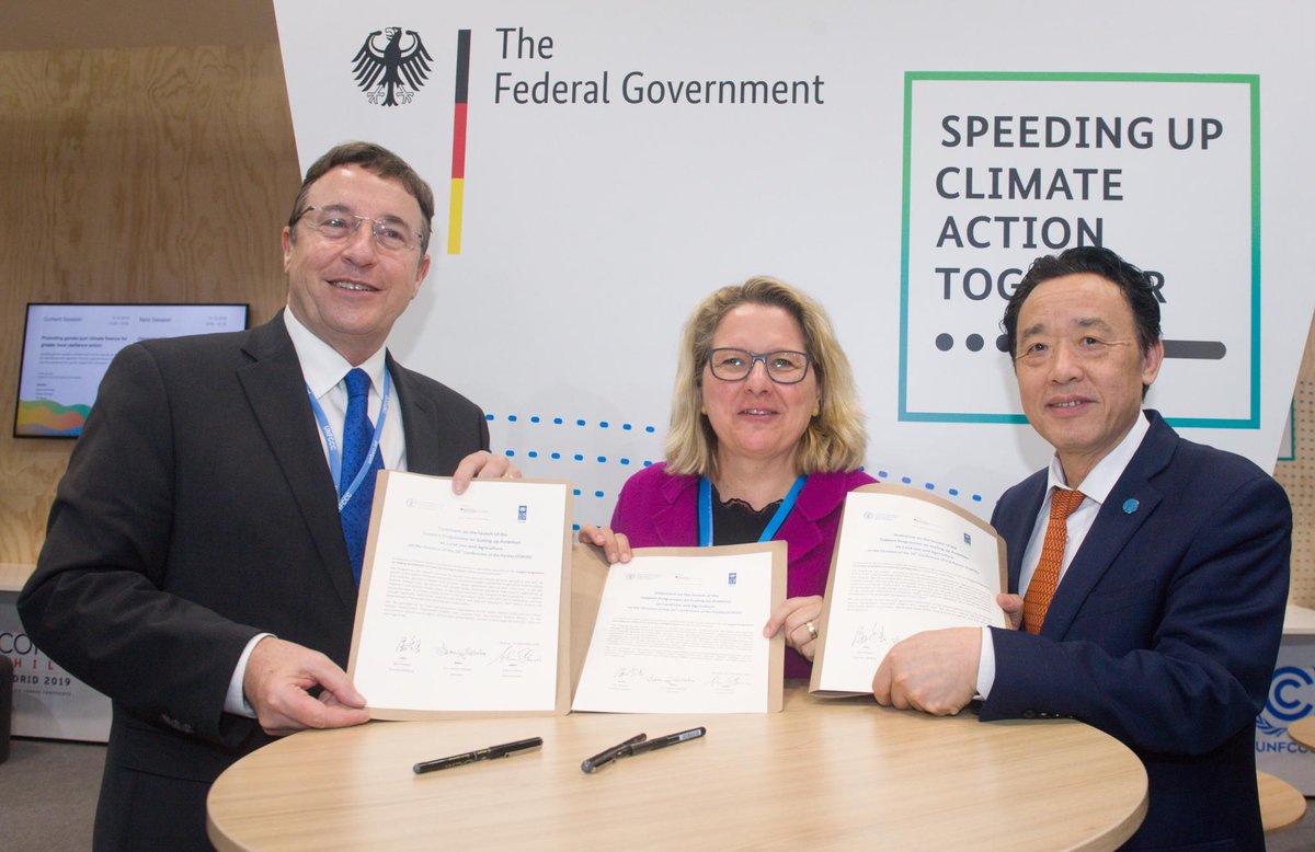 FAO Climate Change & Biodiversity (@faoclimate) on Twitter photo RT <a href="/FAODG/">FAO Director-General QU Dongyu</a>: I am very happy to announce that <a href="/FAO/">Food and Agriculture Organization</a> has signed a 20 million USD agreement with <a href="/UNDP/">UN Development</a> & the Ministry of the Environment of Germany 🇩🇪 (@BMU) to support partner countries in enhancing their NDCs & to accelerate climate action in agriculture and land sectors. #COP25 RT <a href="/FAODG/">FAO Director-General QU Dongyu</a>: I am very happy to announce that <a href="/FAO/">Food and Agriculture Organization</a> has signed a 20 million USD agreement with <a href="/UNDP/">UN Development</a> & the Ministry of the Environment of Germany 🇩🇪 (@BMU) to support partner countries in enhancing their NDCs & to accelerate climate action in agriculture and land sectors. #COP25