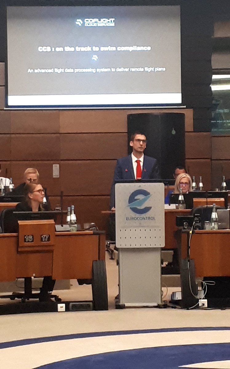 Coflight_CCS's tweet photo. Yesterday, #CCS ambitions and operational system was presented to the SWIM community at @eurocontrol Swim Workshop. It was an honour for Mr. Marest (CCS system Architect) to inform the community that CCS is about to be into operation in a short term #Objective2020 #SWIMcompliant https://t.co/vSPpZFwAne