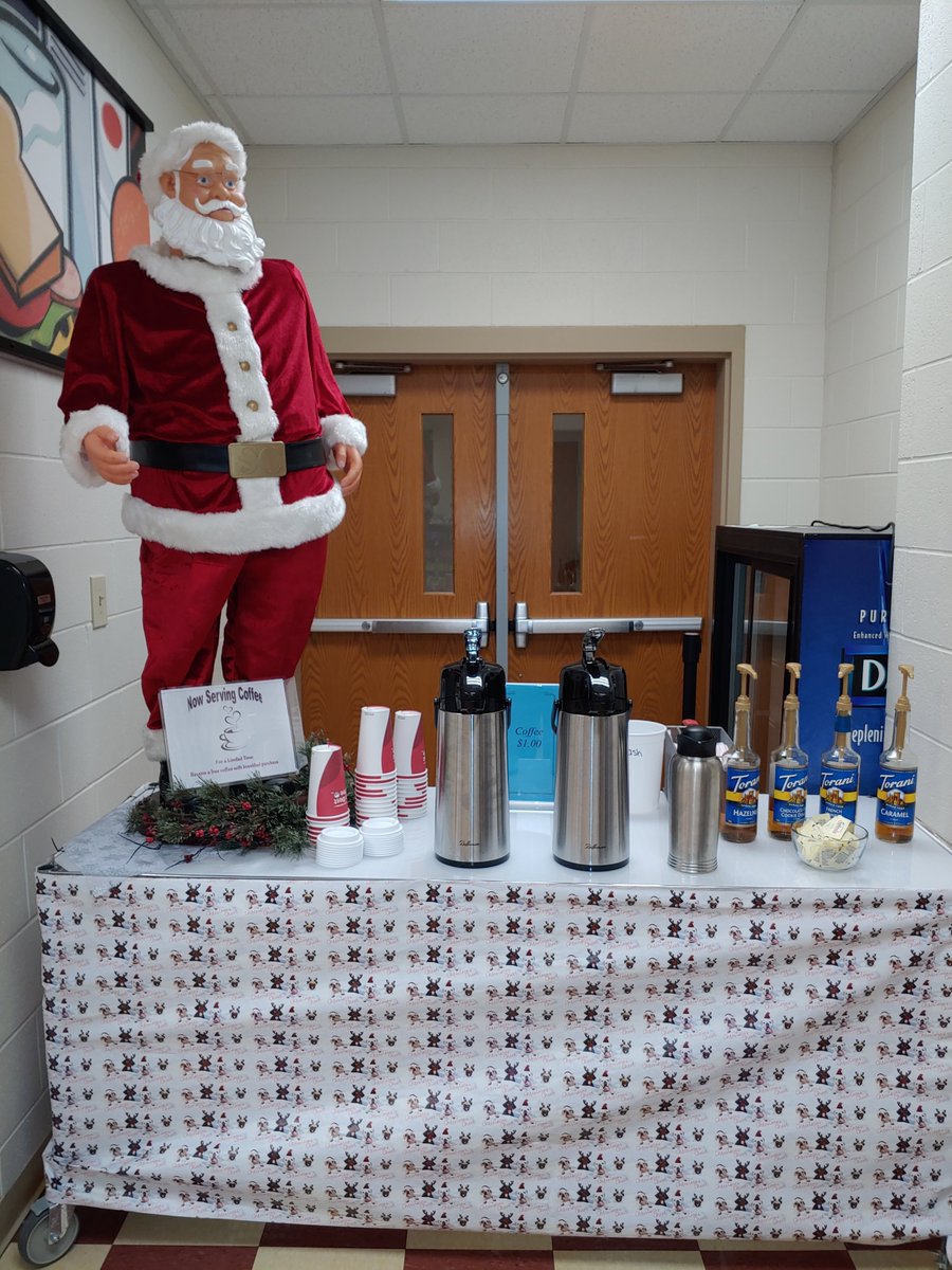 SOCSFoodService's tweet photo. Coffee now available for purchase at the high school. $1.00 per cup with your choice of flavoring. Free cup with breakfast purchase, for a limited time. https://t.co/aH7klFTC72