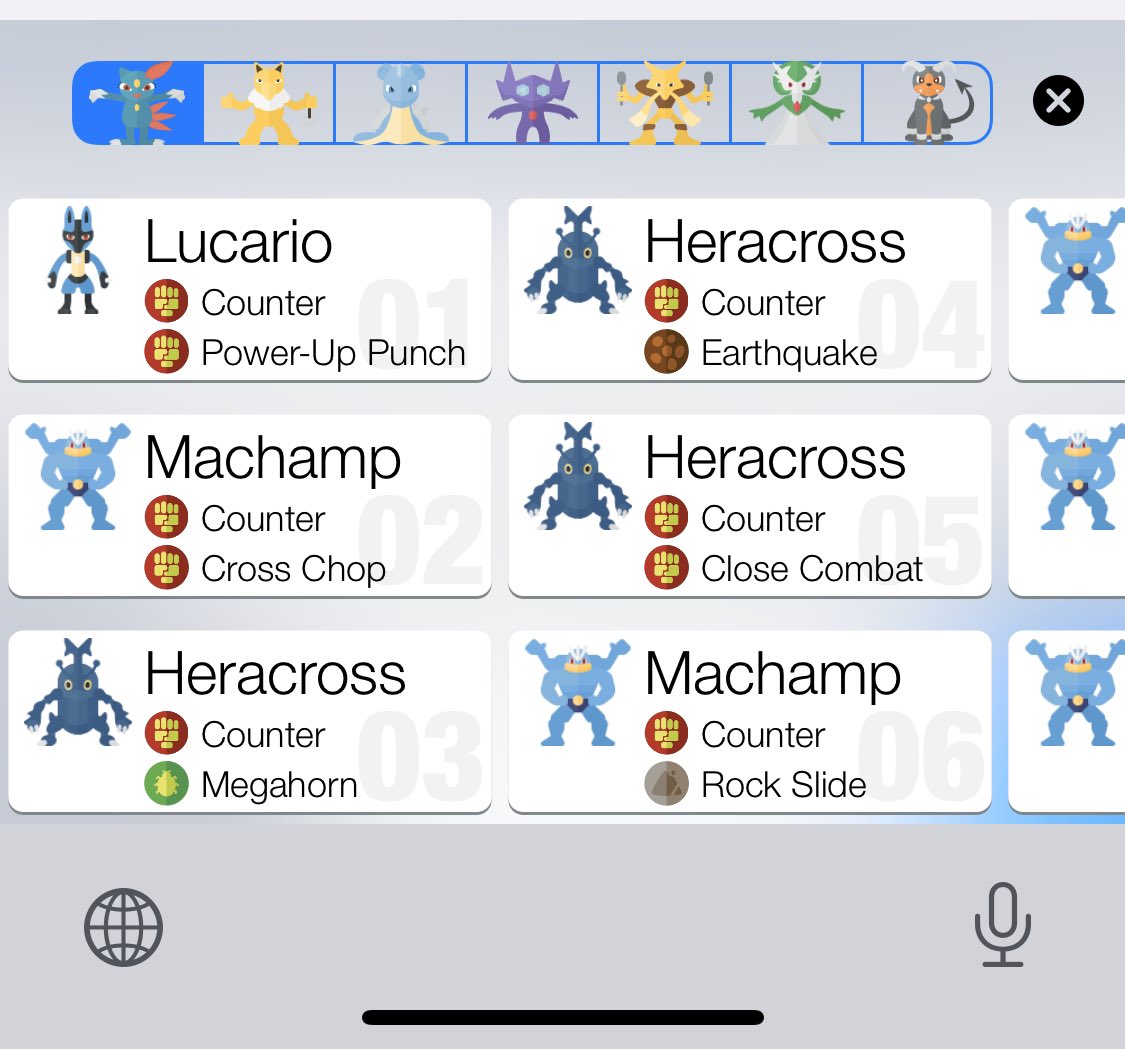 pokekeys's tweet photo. PokéKeys 1.10.17 is out featuring better team Rocket counter search: type Cliff, Sierra, Arlo, Giovanni or Rocket and switch through the leader lineup!

The update also fixed gender-specific evolution analysis for PvP rankings. https://t.co/h0gi5NoG11
