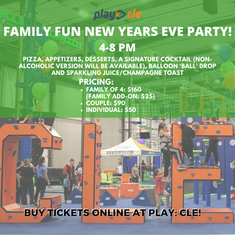 playcle216's tweet photo. CELEBRATE NEW YEARS EVE AT PLAY: CLE from 4-8 pm on NYE! 🍾✨
Ticket includes Pizza, Appetizers, Balloon ‘Ball' Drop + Sparkling Juice/Champagne Toast!
Pricing:
Family of 4: $160 (add-on $25), Couple: $90, Individual: $50
https://t.co/jPYdwHRZiC
#PlayCLE #NYE #NewYearsEve https://t.co/C3zPpyvD7H