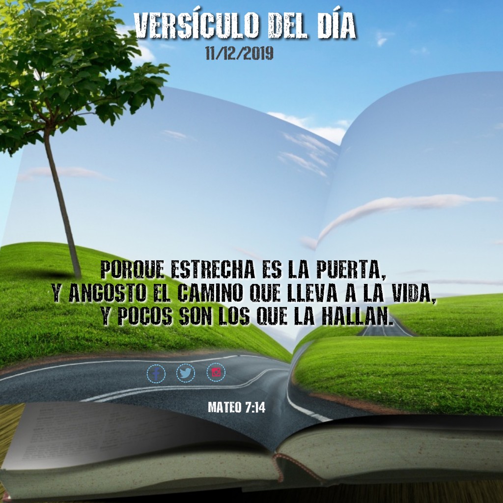 Versiculo del Dia on X: "Porque estrecha es la puerta, y angosto el camino  que lleva a la vida, y pocos son los que la hallan. 📖 Mateo 7:14  #versiculodeldia https://t.co/Rcjv9paTHV" /