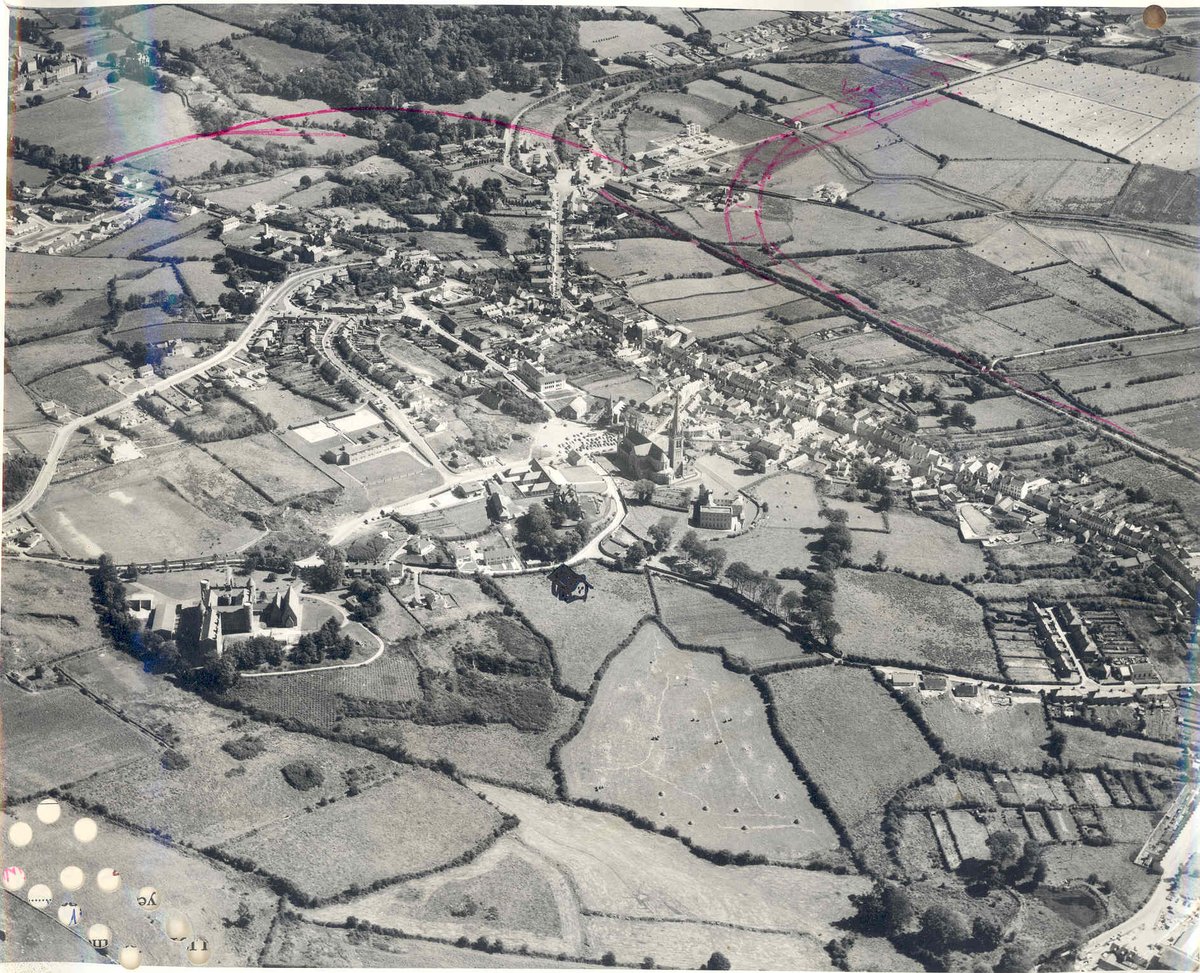 #Letterkenny 1966 #aerial view. From #Donegal County #Archives #DonegalWeek #YearofGeography #history #archives20 #lovelocalarchives