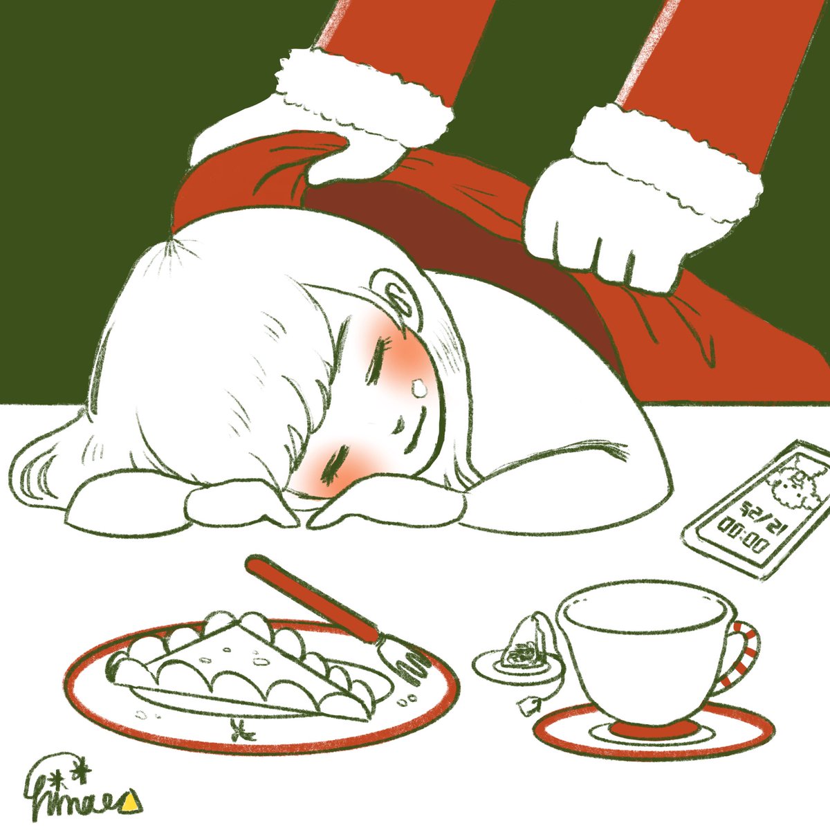 O Xrhsths Chinae Sto Twitter 12月11日のイラスト クリスマス 食べ終わったケーキと紅茶 イラスト アドベントカレンダー イラストアドベントカレンダー クリスマス