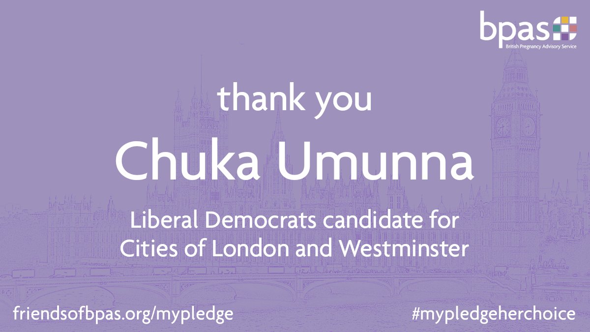 BPAS1968's tweet photo. @CarolineLucas .@ChukaUmunna has pledged to stand up for reproductive rights if he is elected as MP for the Cities of London &amp; Westminster. Chuka, we appreciate your support now and also over the last decade in parliament. #MyPledgeHerChoice https://t.co/nBmT1Ww9Zb